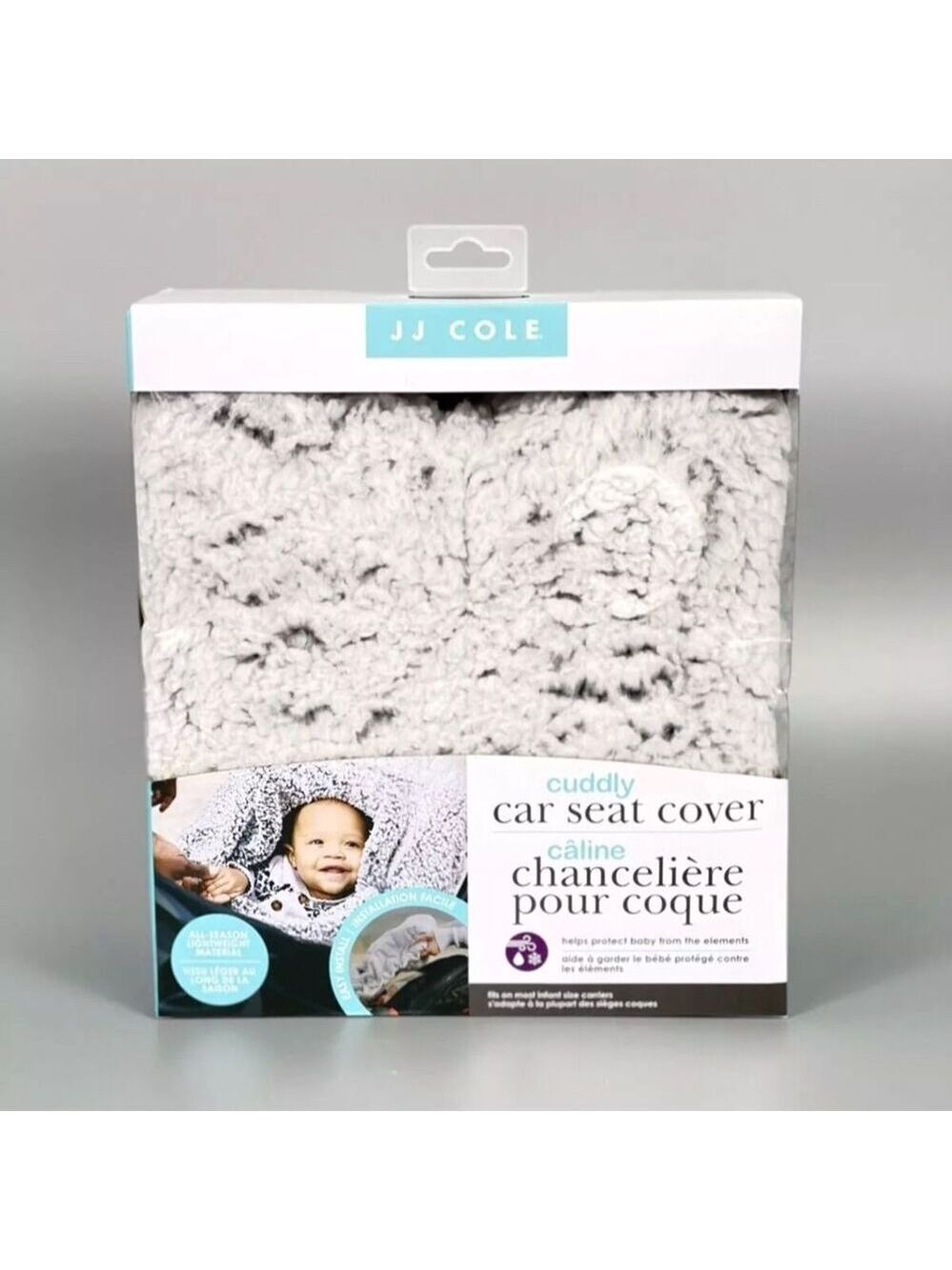 JJ Cole Cuddly Car Seat Cover Infant Unisex Gray Rear Facing Baby OSBB